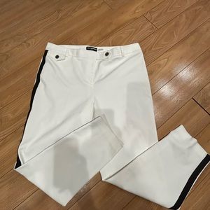 Karl Lagerfeld | White & Black Tuxedo Stripe Ankle Dress Pants